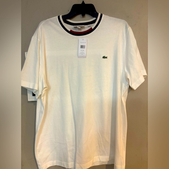 Lacoste Men's Cream Short Sleeve Tee - Picture 1 of 3